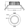 15W Tri Color Dimmable Gimble SMD LED Aluminum Downlight with