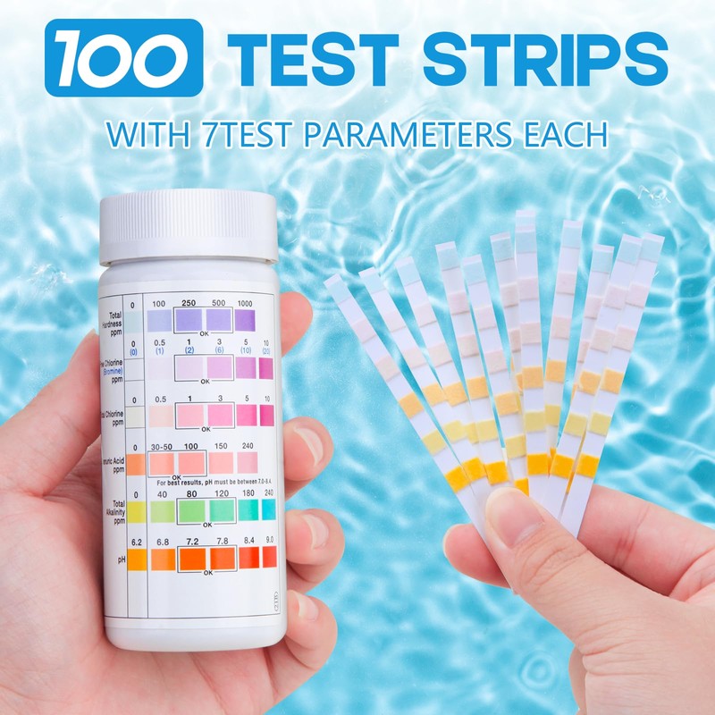 7 in 1 Pool Test Strips, 100pcs, Pool & Spa