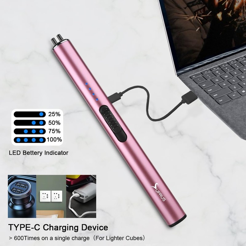 SUPRUS Electric Lighter Arc Windproof Flameless USB Lighter Rechargeable Lighter