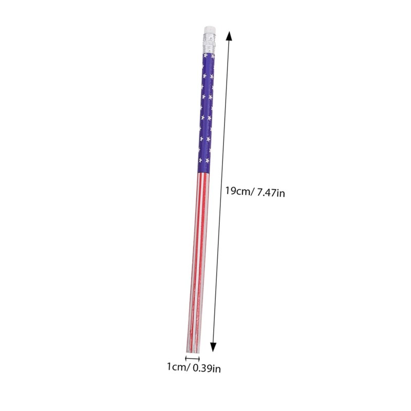 jojofuny 48pcs American Flag Themed Pencils for Independence Day Celebrations