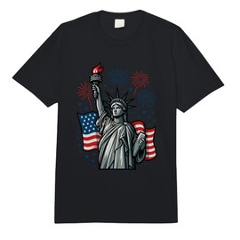 Statue of Liberty American Flag 4th of July USA Pride Comfort Colors Adult Heavyweight T-Shirt