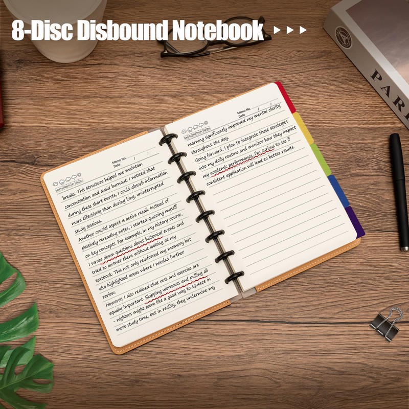 Mosa bear Discbound Notebook Spiral Journal with Removable Pages 180