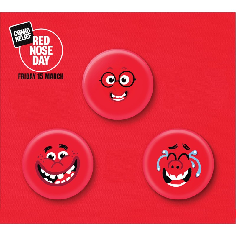 Comic Relief Red Nose Day Pin Badges - on behalf