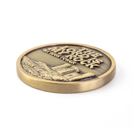 Christian Challenge Coin - Bulk Pack of 10 - The Lord is My Rock, Psalm 18:2 Gold Color Plated Prayer Coin, 2" Christian Coins with Scripture As Gifts for Men & Women