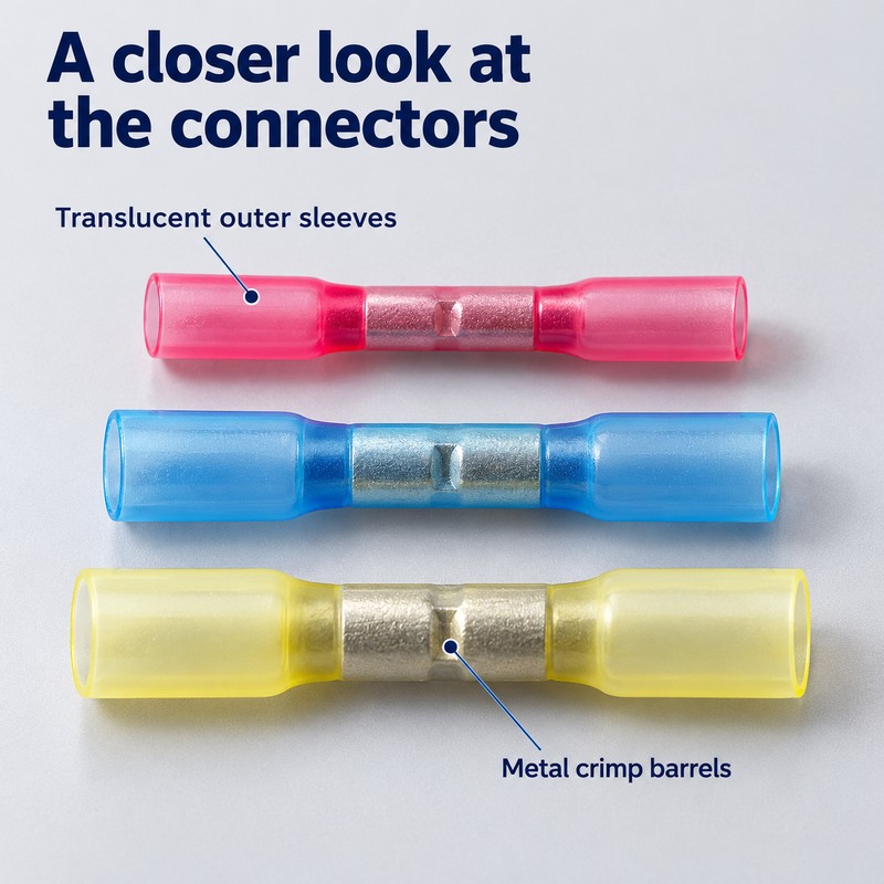 Waterproof Heat Shrink Butt Connectors for Electrical Wire Repairs –
