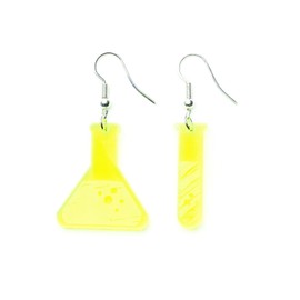 Miniblings Earrings Chemistry Test Tube and Piston Plexi LC Neon Green