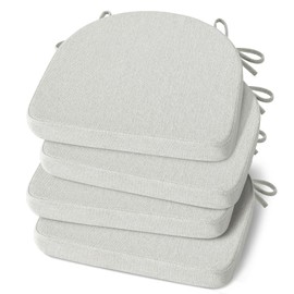 Shinnwa Kitchen Chair Cushions Set of 4, Non-Slip Dining Chair Cushions with Ties and Machine Washable Cover, 4 Pack, 17 x 16.5 x 2in, Off White