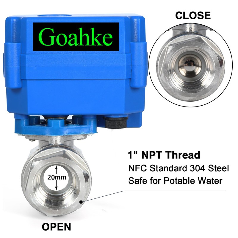 Motorized Ball Valve 1", Standard Port, Stainless Steel Ball Valve,