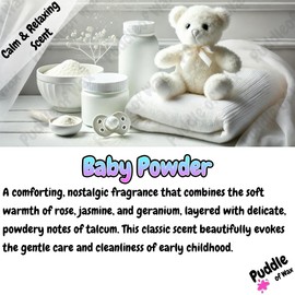 Puddle of Wax - Baby Powder Soy Wax Melt Snap Bar - 50g - Calm & Relaxing Scent - Vegan Friendly - Made in the UK