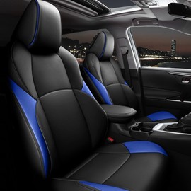 LAONNVIR Car 5 Seat Covers For Toyota C-HR 2018-2022 Front And Rear Black&Blue Cushion