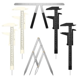 6 Pieces Eyebrow Measuring Ruler 3-point Positioning Permanent Makeup Symmetrical Tool Eyebrow Golden Ratio Caliper Ruler Microblading Gauge Ruler Measuring Tool for Eyebrow Brow Artists Makeup