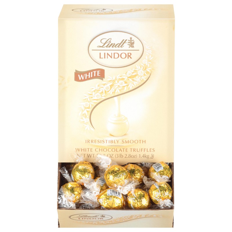 Lindt LINDOR White Chocolate Candy Truffles, White Chocolate Candy with