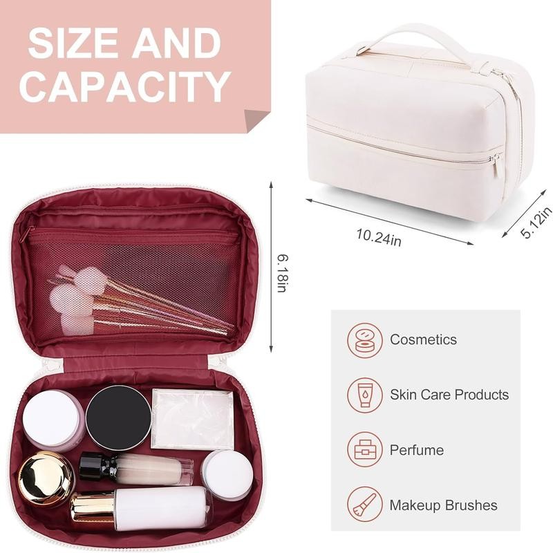 Juoxeepy Puffy Makeup Bag 2 Layer Cosmetic Bag for Travel
