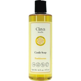 Claya Frankincense Liquid Castile Soap C Organic Ingredients, Biodegradable, Gentle for Sensitive Skin and Versatile Use (16 fl oz (Disc Cap))