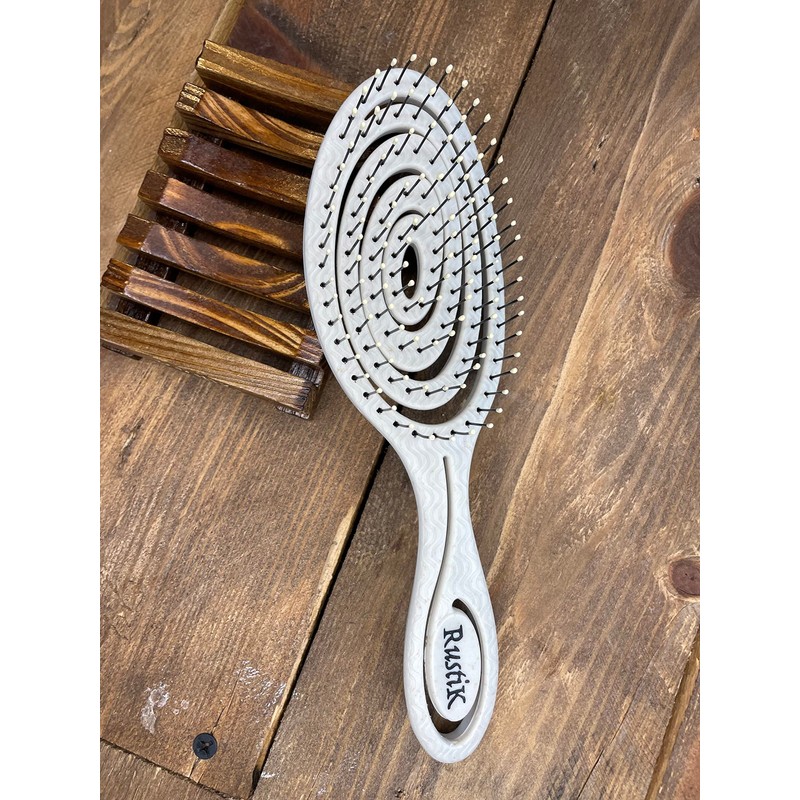 Soft Pin Flex Hair Brush by RustiK, Organic Detangling Wet