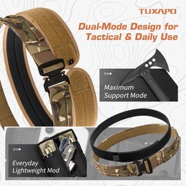 Tuxapo Tactical Heavy Duty Belts Quick Release Rigger Molle Belt Outer and Inner Belt with Anti-Slip Pad
