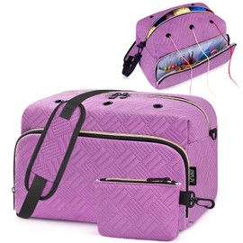 IBFUN Crochet Yarn Bag Knitting Bag 2Pcs Yarn Storage Organizer Crocheting Bag for Beginners with Shoulder Strap for Crochet Accessories Knitting Needles Crochet Hooks Knitting