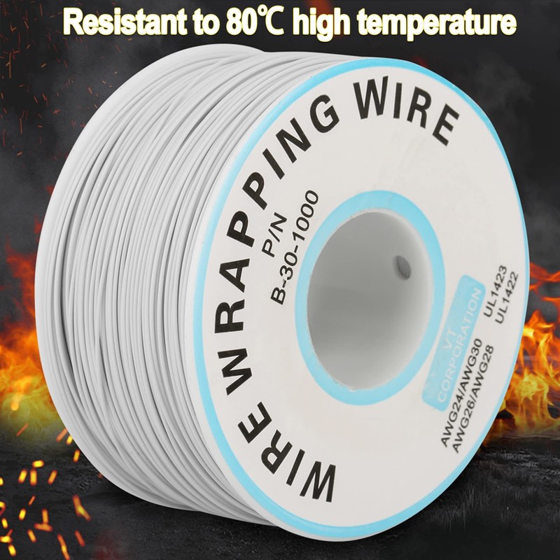 30AWG Electric Wire Roll, 200M PCB Solder Insulated Kynar Copper