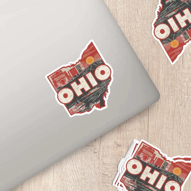 Tweed & Co. Retro Vinyl State Sticker - Ohio -