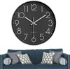 Chedin 30 cm Round Wall Clock without Ticking Modern Quartz