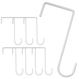 Uenhoy 8 Pack Vinyl Fence Hooks 3 x 8 Inches, White Patio Hooks Fence Hook Hangers for Indoor & Outdoor Hanging Plants, String Lights, Bird Feeder, Pool Equipment