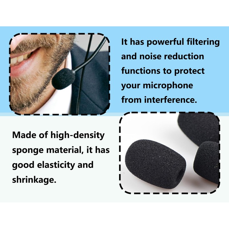 ZoeTekway Pack of 20 Black Pop Protection Headphones Microphone Foam