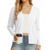 GRECERELLE Womens White Lightweight Long Sleeve Cardigan Casual Button Down