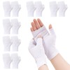 6 Pairs Fingerless Eczema Gloves, Soft White Cotton Gloves for