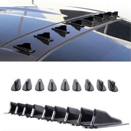 CoscosX - Mini difusor de aleta de tiburón, generador de vórtice, universal, para coche, camión, SUV, decoración de techo, alerón, ala de fibra de carbono, accesorios de coche, 7,5 cm, color negro