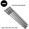 Bestgle 16 Pcs Long Magnetic Screwdriver Bits, 1/4 Inch Hex