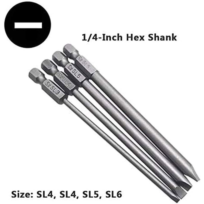 Bestgle 16 Pcs Long Magnetic Screwdriver Bits, 1/4 Inch Hex