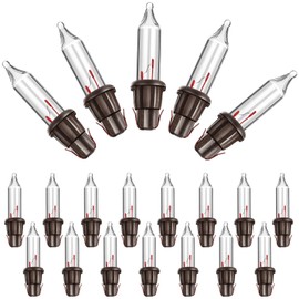 Mudder 60Count 2.5V Christmas 50/100/150/200 Count Mini Incandescent Wire String Lights Replacement Bulbs Indoor/Outdoor Christmas Lights Decor for Home Xmas Tree (Brown Base with Warm White Bulb)