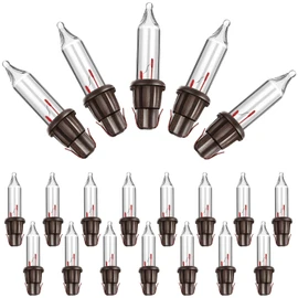 Mudder 60Count 2.5V Christmas 50/100/150/200 Count Mini Incandescent Wire String Lights Replacement Bulbs Indoor/Outdoor Christmas Lights Decor for Home Xmas Tree (Brown Base with Warm White Bulb)