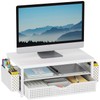 gianotter Wood Monitor Stand Riser, Office Desk Shelf Organizer, Desk