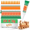 WOUSEDO 24 X 3g Super Glue Clear, Strong Adhesive,Super Glue