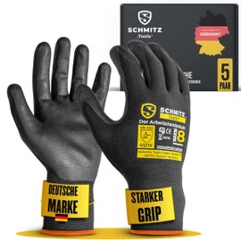 SCHMITZ.Tools Assembly Gloves [Professional] - Mechanic Gloves Work Gloves Men Size 9-5 Pack - Men's Gardening Gloves - Work Gloves Women - Protective Gloves - Work Gloves