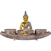 Houlu Buddha Candle Holder Set with Lotus Bowls and Tray,
