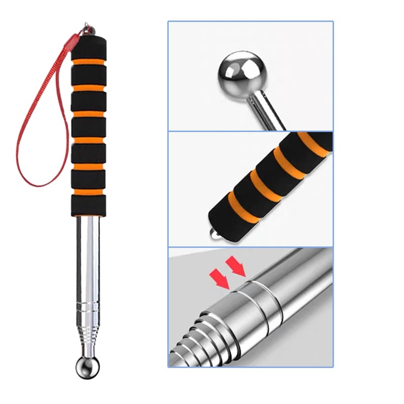 130cm/51Inch Hollowing Drum Hammer Sound Detection Folding Stick, Thickened Telescopic