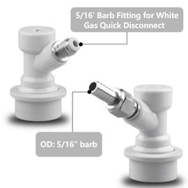 6Pcs Keg Disconnect Ball Lock Keg Fitting Set Grey Quick Ball Lock MFL Disconnect with Stainless Steel 5/16'' Gas Barbs for Corny Ball Lock Keg by MUGLIO