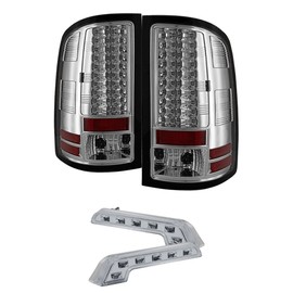 Xtune Euro LED Style Tail Light for GMC Sierra 1500 07-13 - 2500HD 3500HD 07-14 - Chrome Clear