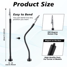 Honoson 6 Pack Magnetic Helping Hands Soldering, Flexible Gooseneck Metal Arms Third Hand Tools for Automobile Electronics Soldering Jewelry, Painting Art Crafts Hobby with Adjustable Alligator Clips