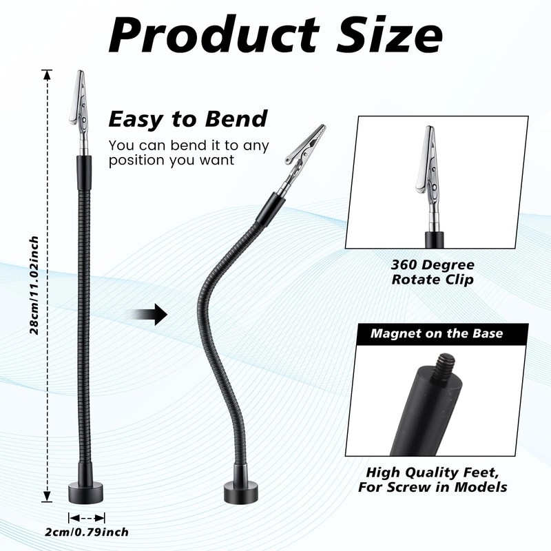 Honoson 6 Pack Magnetic Helping Hands Soldering, Flexible Gooseneck Metal