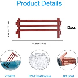 Horse Fence Toy, 40 Pieces Horse Corral Fencing Accessories Toy, Paddle Toy, Plastic Farm Fence for Barn Paddock Horse Stable Farm Animal, Educational Gift, Micro Landscape Decoration