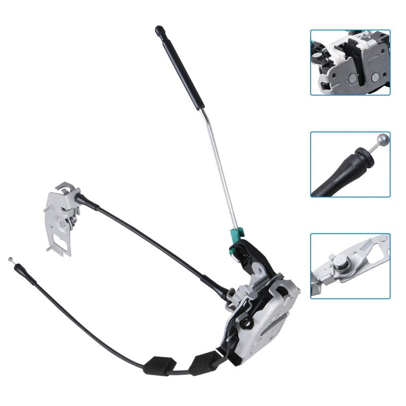 GrteRokky Rear Right door latch assembly w/cable&rod Compatible for 1992-2014