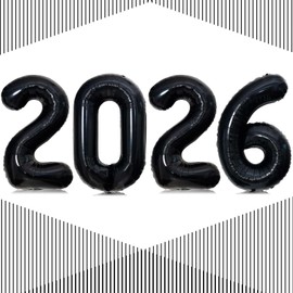 Black 2026 Balloons, Gaint 40 Inch Black 2026 Number Balloons,40 Inch 2026 Balloons for New Year Eve Party Supplies 2026, New Years Decorations 2026, Christmas, Graduations Decorations