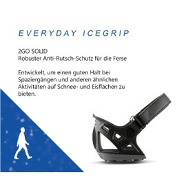 2GO Everyday Icegrip Solid Heel Spikes, Non-Slip Shoe Spikes, Shoe Claws, Crampons, Snow Spikes, Snow Chains for Shoes, Optimal Grip on Ice & Snow, Size XL