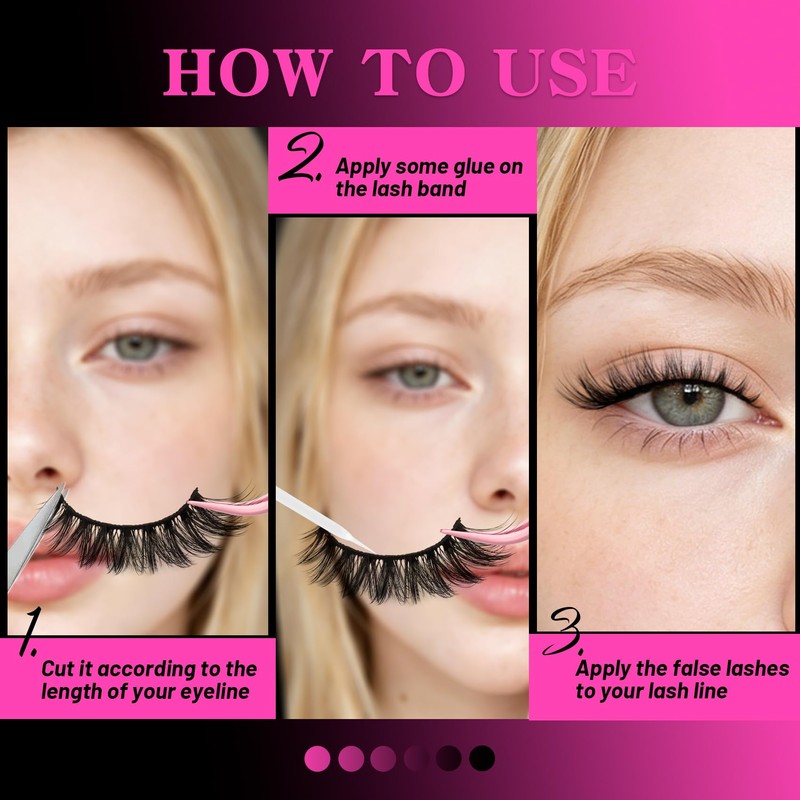 Lashes Cat Eye Eyelashes Fluffy Strip Lash Wispy Eyelash