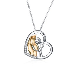 YFN Gold Horse Necklace Gifts for Women Horse Pendant Necklace Jewelry 925 Sterling Silver Horse for Women