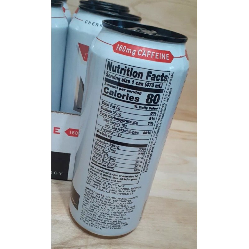 Rowdy Energy 6CANS: Rowdy Energy GREEN TEA CAFFEINE ENDURANCE FOCUS