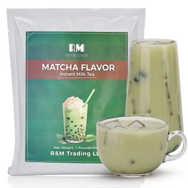 Matcha Milk Tea by RM refresher, Instant Milk Tea Powder Mix, Delicious Blended Tea for Personal and Commercial Use, Classic Package Design (1 Pack, 1 LB)